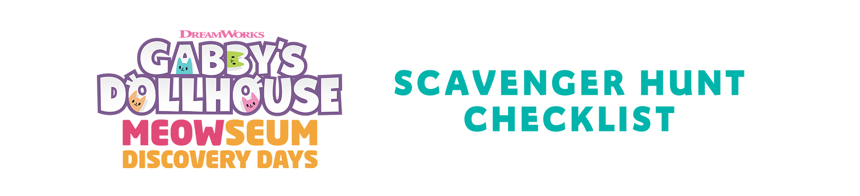 Gabby's Dollhouse Meowseum Discovery Days — Scavenger Hunt Checklist