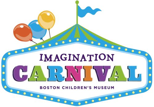 Imagination Carnival logo with a tent, balloons, and lights in a frame